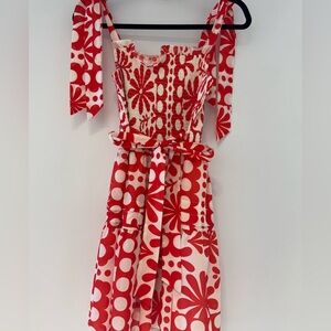 Red and White Floral Dress. ONCE USED!
